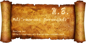 Mármarosi Bereniké névjegykártya